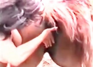 Cute zoophile playing with animal anus