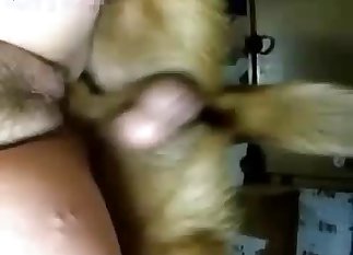 Beautiful doggy drilling her vagina so nice